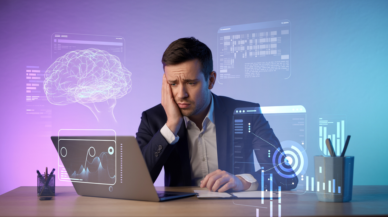 Business professional frustrated with AI implementation